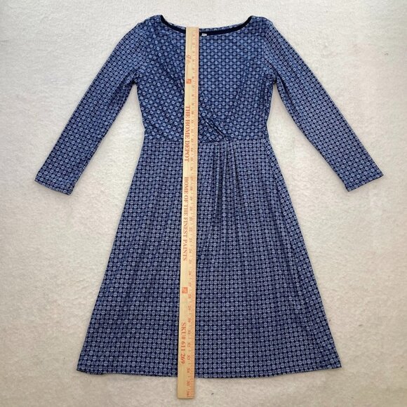 Gilli Lattice Blue Dot Long Sleeved Faux-Wrapped Dress Size Small - Picture 6 of 6